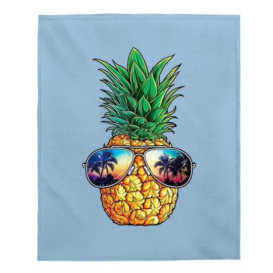 Pineapple Sunglasses Baby Blanket Aloha Beaches Hawaiian Baby Blanket