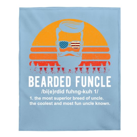 Bearded Funcle Definition Baby Blanket