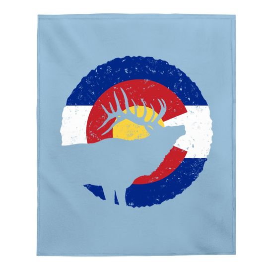 Colorado Elk Hunting Baby Blanket: Co State Flag Hunter Baby Blanket
