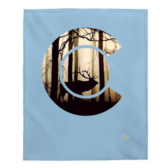 Colorado Flag Logo Elk Hunting Baby Blanket Baby Blanket