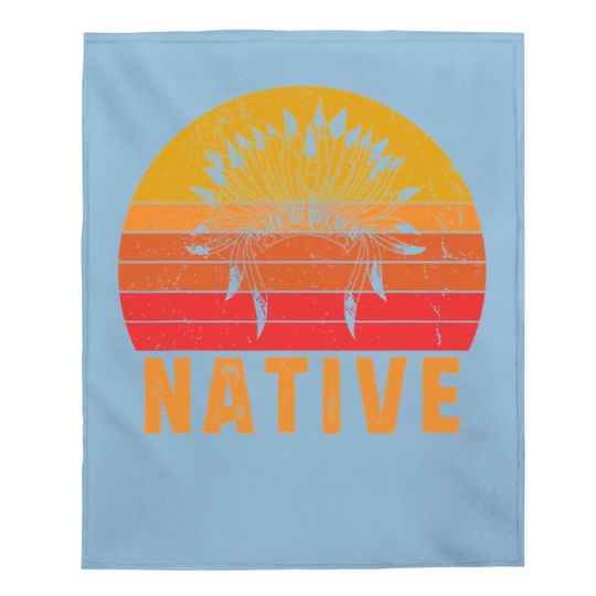 Native American Pride Vintage Native Indian Baby Blanket