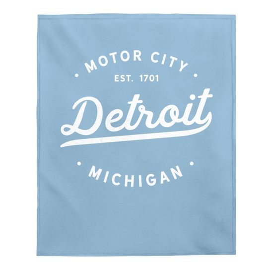Classic Retro Vintage Detroit Michigan Motor City Baby Blanket