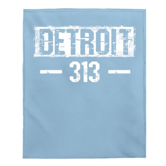 This Is My Detroit 313 Michigan Distressed Baby Blanket