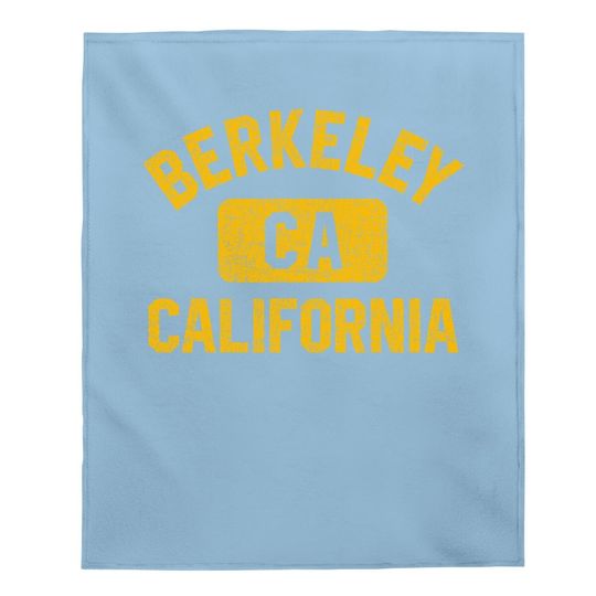 Berkeley Ca California Gym Style Distressed Amber Print Baby Blanket