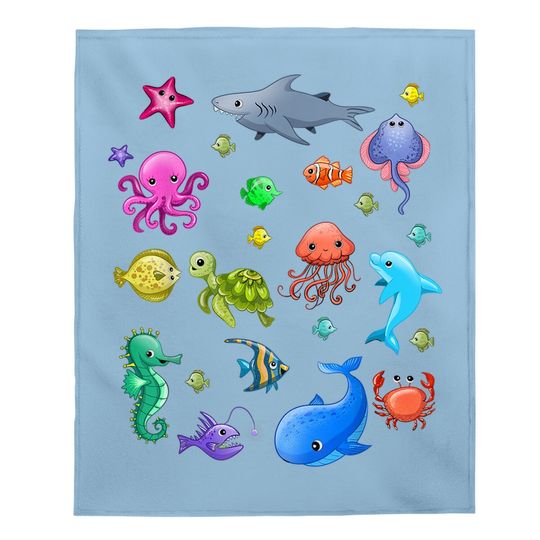 Animals Ocean Creatures Clownfish Baby Blanket