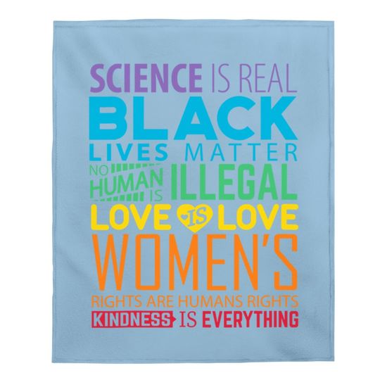 Science Is Real Blm Rainbow Baby Blanket