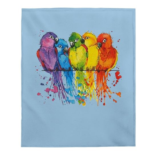 Love Parrot Baby Blanket Watercolor Birds Lover Fans For Baby Blanket