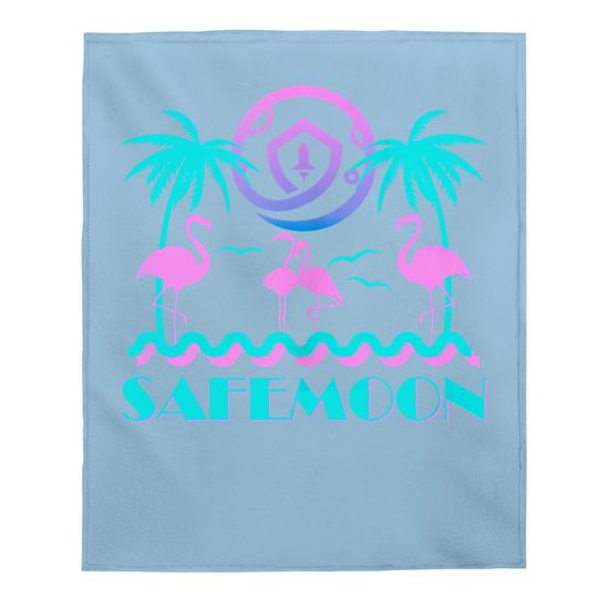 Safemoon Retro 80s Flamingo Baby Blanket