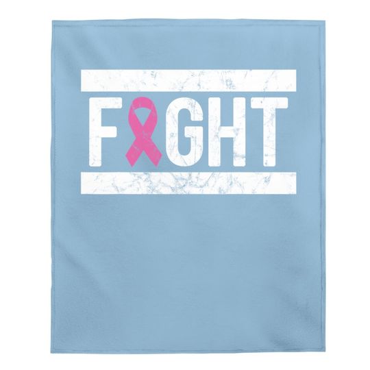 Fight Pink Breast Cancer Awareness Pink October Grunge Baby Blanket