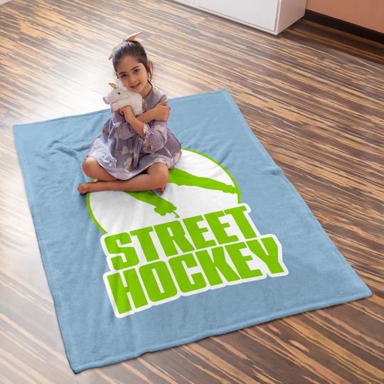 Street Hockey Player Baby Blanket
