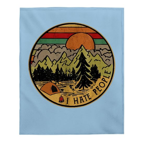 I Hate People Vintage Baby Blanket