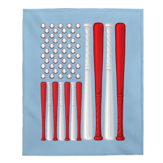Usa Flag - American Baseball Flag - Vintage Baseball Flag Baby Blanket
