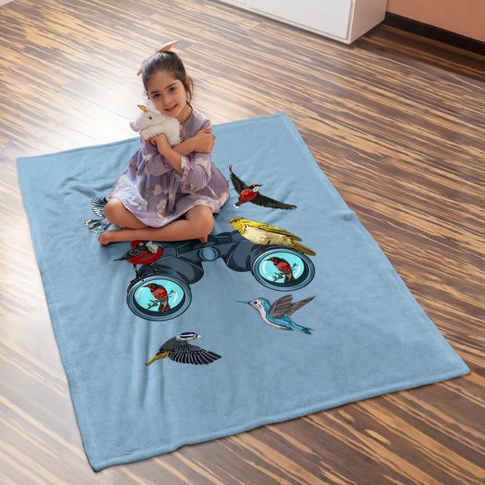 Birdwatching Bird Nerd Great Bird Watcher Baby Blanket Binoculars