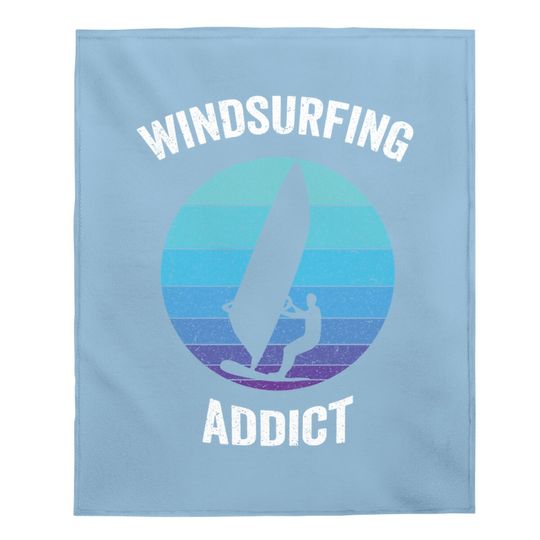 Windsurfing Addict Vintage Retro Wind Surfing Windsurf Baby Blanket