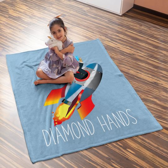 Wallstreetbets Wsb Rocket Ship To The Moon No Paper Hands Baby Blanket