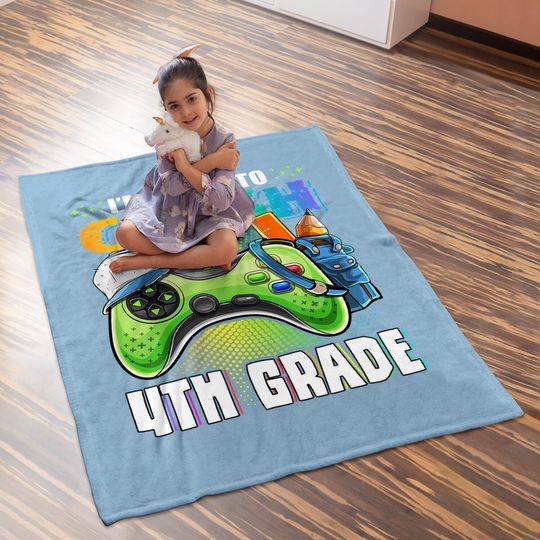 I'm Ready To Crush 4th Grade Back To School Video Game Boys Baby Blanket
