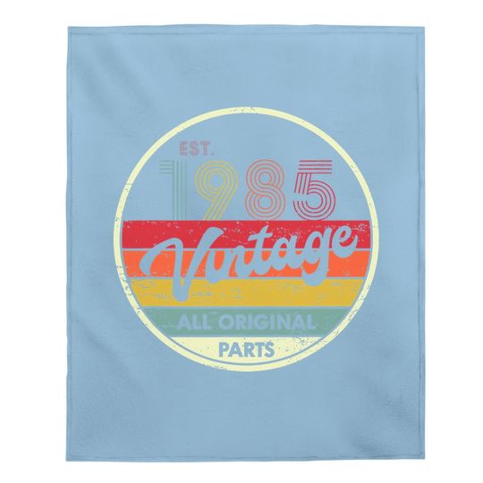 Retro Vintage 1985 T35th Birthday Gifts 35 Years Old Baby Blanket