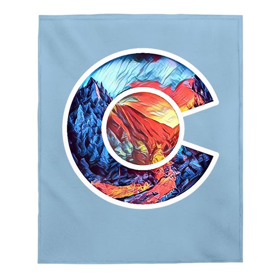Colorado Mountain Landscape Co Flag Graphic Design By Mcma Baby Blanket