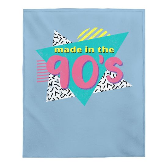 Made In The 90's Retro Vintage 1990's Birthday Baby Blanket