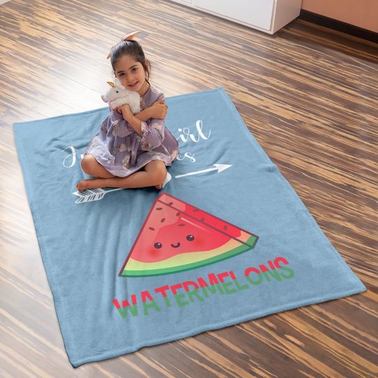 Watermelon Lover Baby Blanket Humor Melon Quote Girl Watermelons Baby Blanket