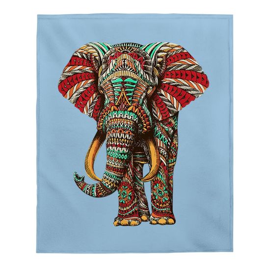 Henna Stylish Artistic Save The Elephants Baby Blanket