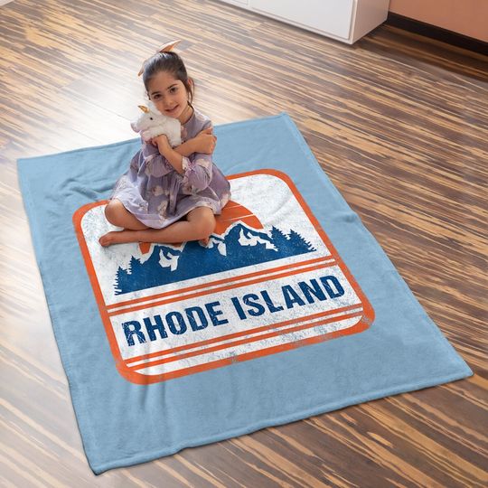 Retro Vintage Rhode Island Gift Baby Blanket