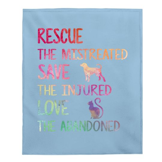 Rescue Save Love Pet Animal Shelter Volunteer Gifts Sleeve Baby Blanket