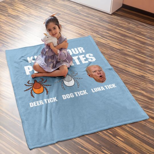 Know Your Parasites Anti Joe Biden Baby Blanket