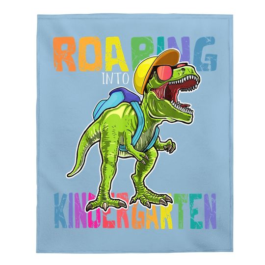 Roaring Kindergarten Dinosaur T Rex Back To School Boys Baby Blanket