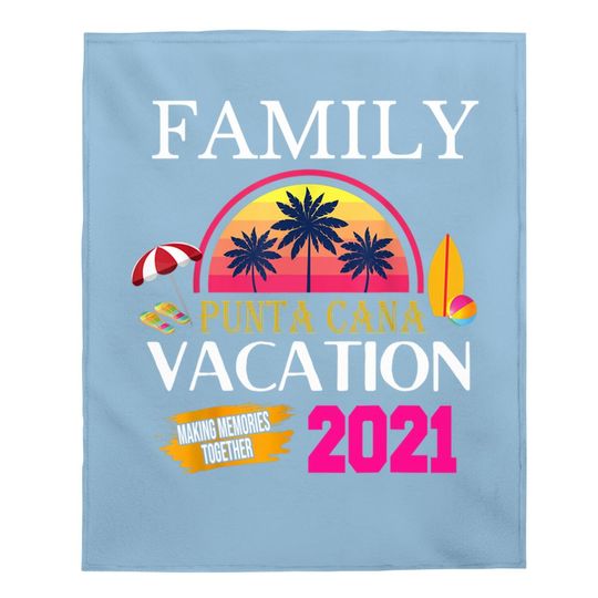 Punta Cana Family Vacation Matching Dominican Republic Baby Blanket