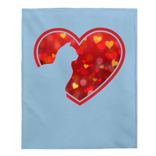 Cat Heart Cute Gift For Cat Lovers Girl Boy Baby Blanket