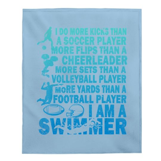 I Am A Swimmer Baby Blanket Swim Swimming Lover Cool Practice Baby Blanket