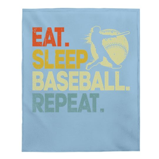 Eat Sleep Baseball Repeat Baseball Lover Boys Baby Blanket