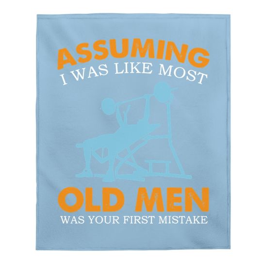 Old Man Weight Lifting For Old Strong People Baby Blanket