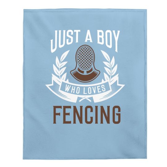 Fencing Baby Blanket Boy I Love Fencing Quote Fencer Baby Blanket