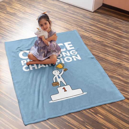 Office Ping Pong Champion And Table Tennis Baby Blanket