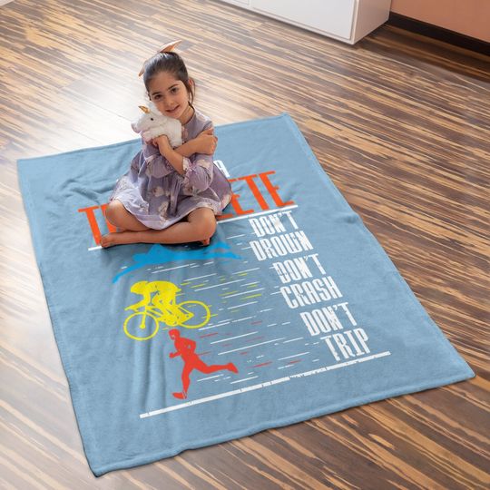 Triathlon Swimming Cycling Running Triathletes Workout Baby Blanket