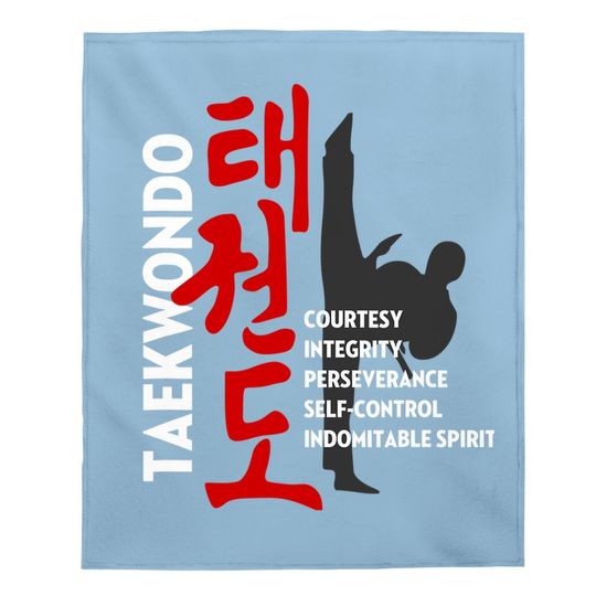 Taekwondo Tenets Martial Arts Graphic Baby Blanket