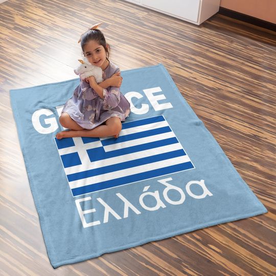 Greece Flag Greek Ellada Flags Travel Baby Blanket