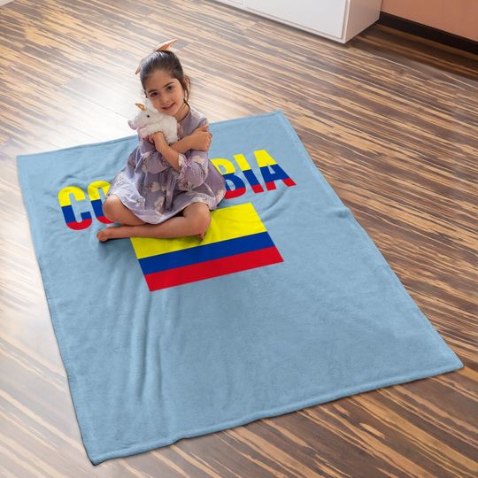 Colombia Country Flag Baby Blanket