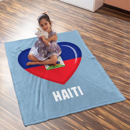Haiti Flag Baby Blanket