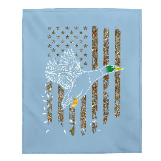 Duck Hunter American Flag Waterfowl Hunting Camouflage Baby Blanket