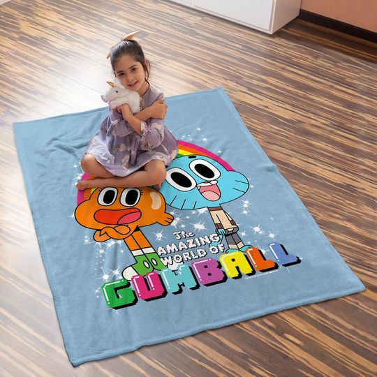 Cn The Amazing World Of Gumball & Darwin Rainbow Portrait Baby Blanket