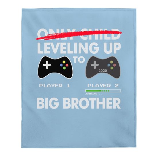 Leveling Up To Big Brother Baby Blanket - Video Game Player Baby Blanket
