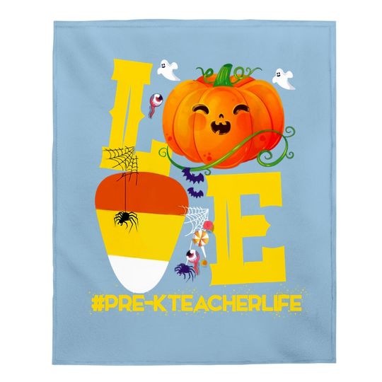 Halloween Pumpkin Love Pre-k Teacher Life Costume Baby Blanket