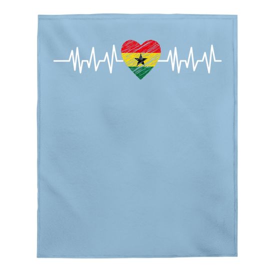Ghana Heartbeat Pulse Ghana Flag I Love Ghana Baby Blanket