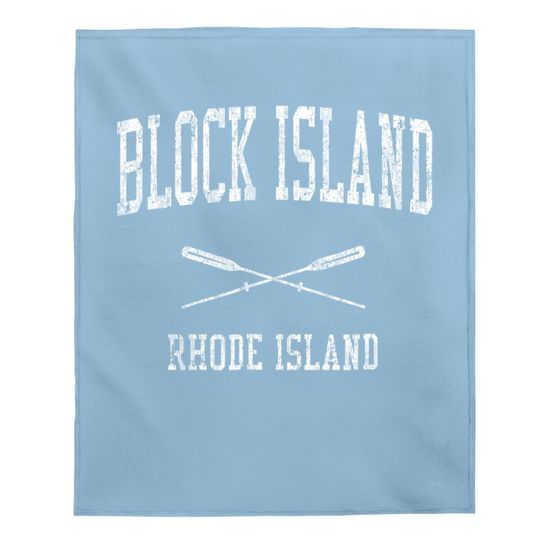 Block Island Rhode Island Ri Vintage Nautical Baby Blanket