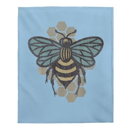 Retro Beekeeper Baby Blanket - Vintage Save The Bees Bumblebee
