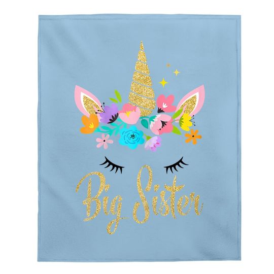 Unicorn Big Sister Baby Blanket I'm Going To Be A Big Sister T