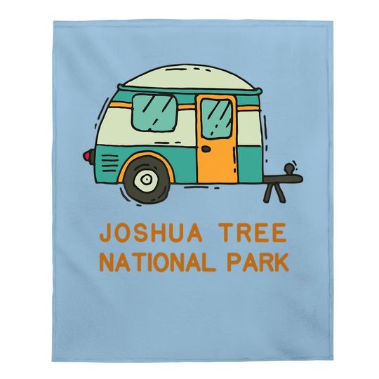 Joshua Tree National Park Desert Vintage Retro Camper Baby Blanket